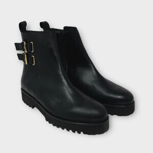 Andre Assous Pandora Buckle Black Leather Bootie 8.5 NEW